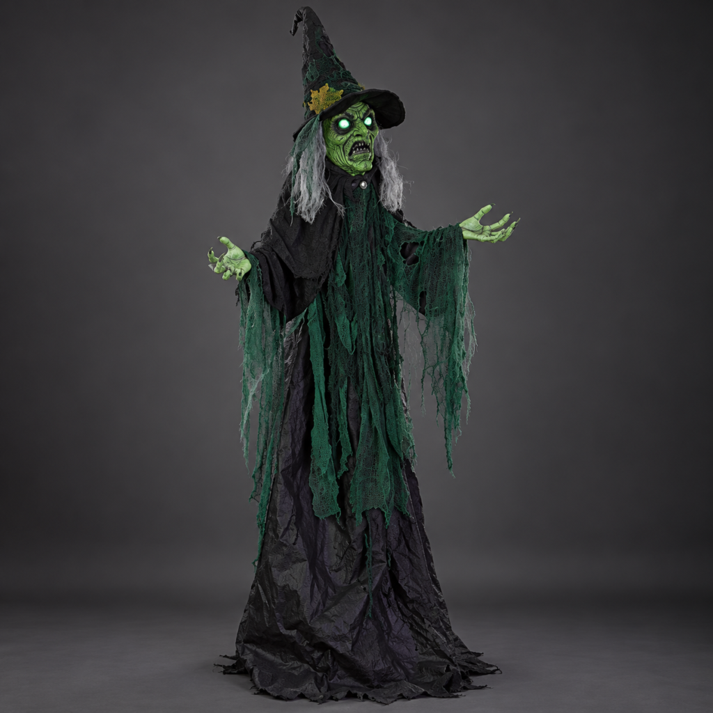 Standing Green Witch Figure