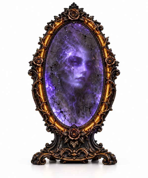 Haunted Ghost Face Oval Mirror Decoration