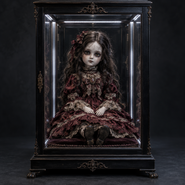 Haunted Victorian Doll in Glass Display Case