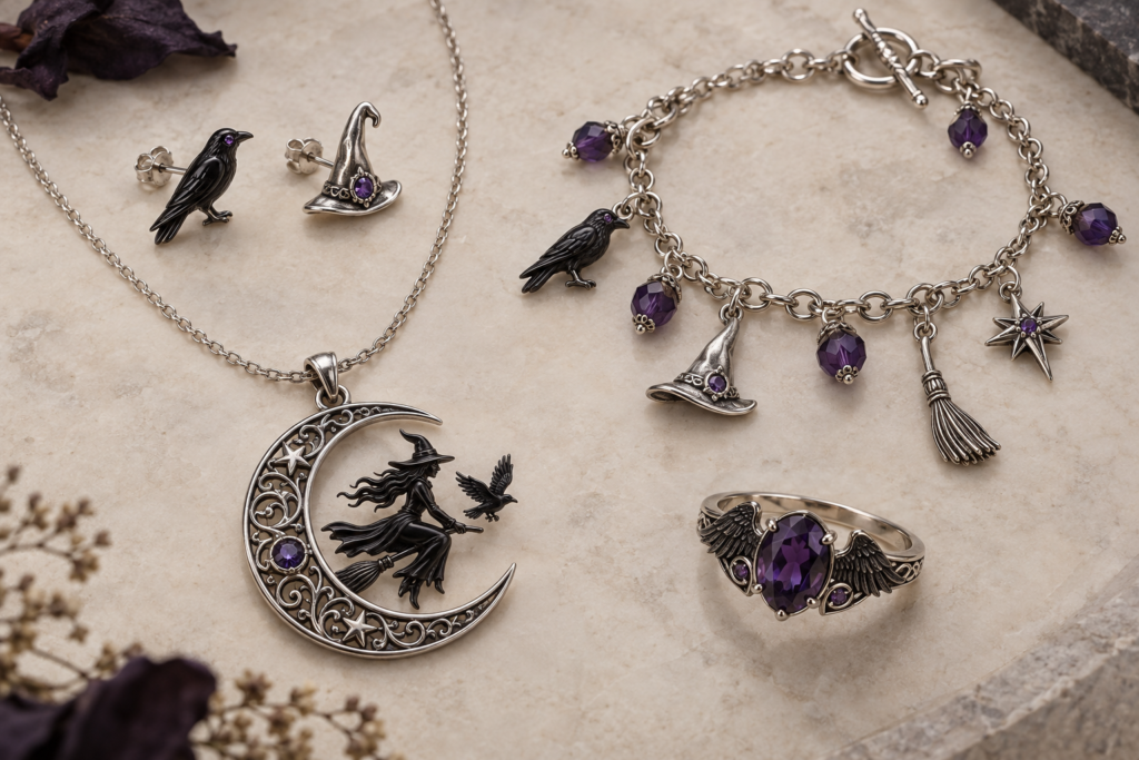 Raven & Moon Witch Jewelry Set