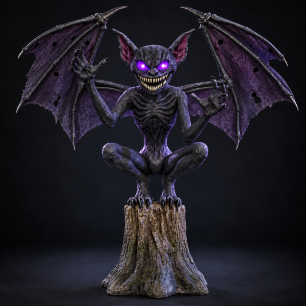 Purple-Eyed Bat Gargoyle Statue
