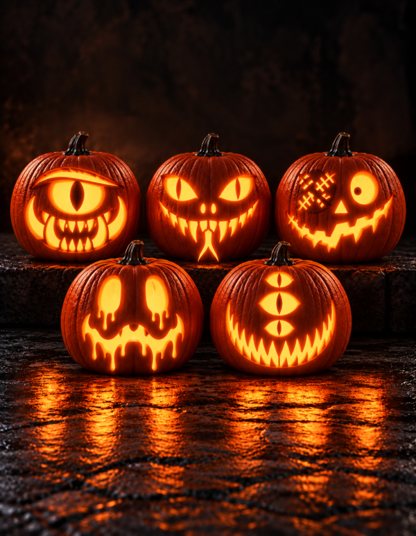 Classic Jack-O'-Lantern Set of 5