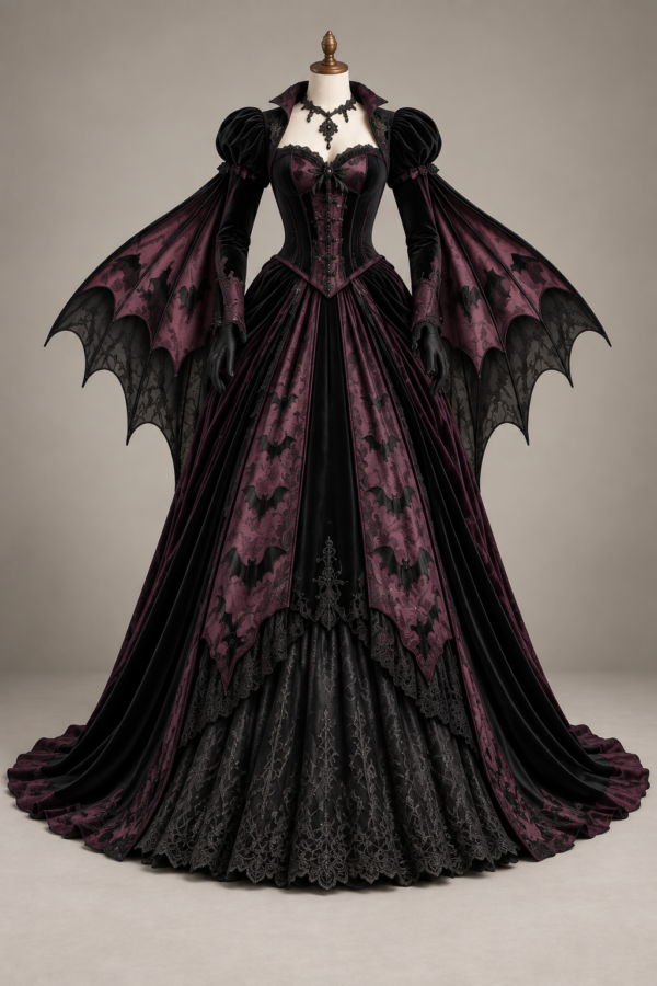 Vampire Bat Wing Gothic Gown Costume