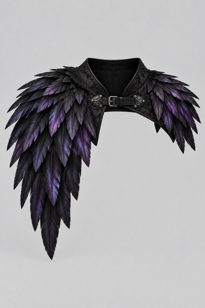 Raven Feather Wing Shoulder Cape