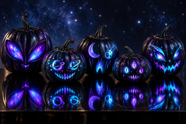 Neon Cosmic Glow Pumpkin Set (5 Pieces)