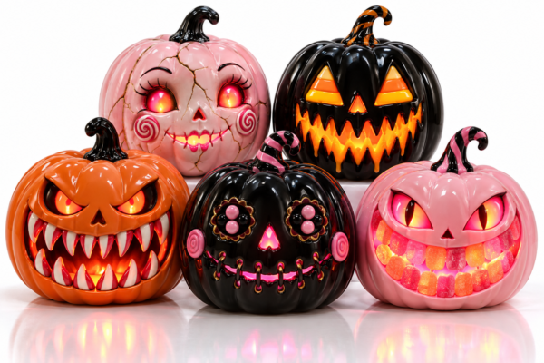 Haunted Candy Shop Light-Up Pumpkin Set (5 Pieces)